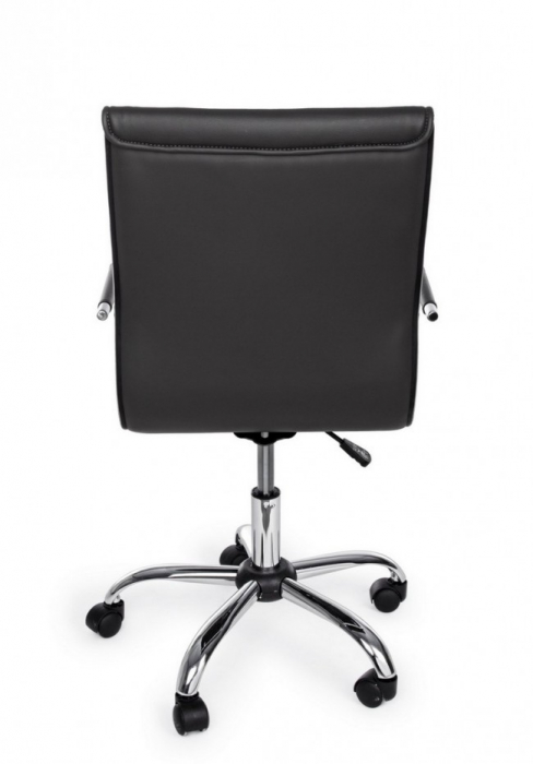 Scaun de birou PERTH, imitatie de piele, negru, 46x54x90cm [4]