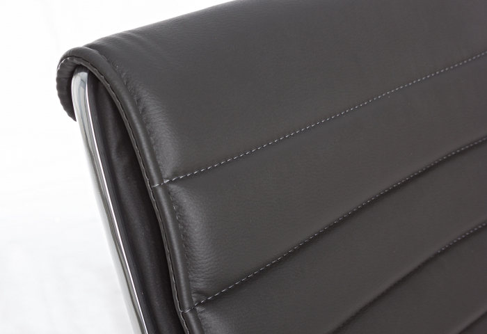 Scaun de birou Perth, Otel/Piele ecologica, Negru, 46x54x90/100 cm [4]