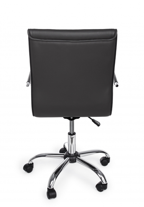 Scaun de birou Perth, Otel/Piele ecologica, Negru, 46x54x90/100 cm [6]