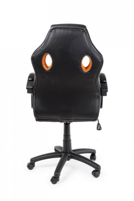Scaun de birou Racing, Imitatie de piele, Negru/Orange, 55x66x110/120 cm [4]