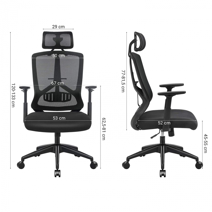 Scaun de birou, SONGMICS, 68 x 65 x 118.5-128 [6]