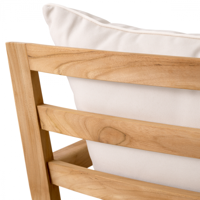 Scaun de exterior Hera teak natur flores off-white, Dims: W. 69 | D. 78 | H. 78 | SD. 51 | SH. 42 | AH. 57  (CM) [7]