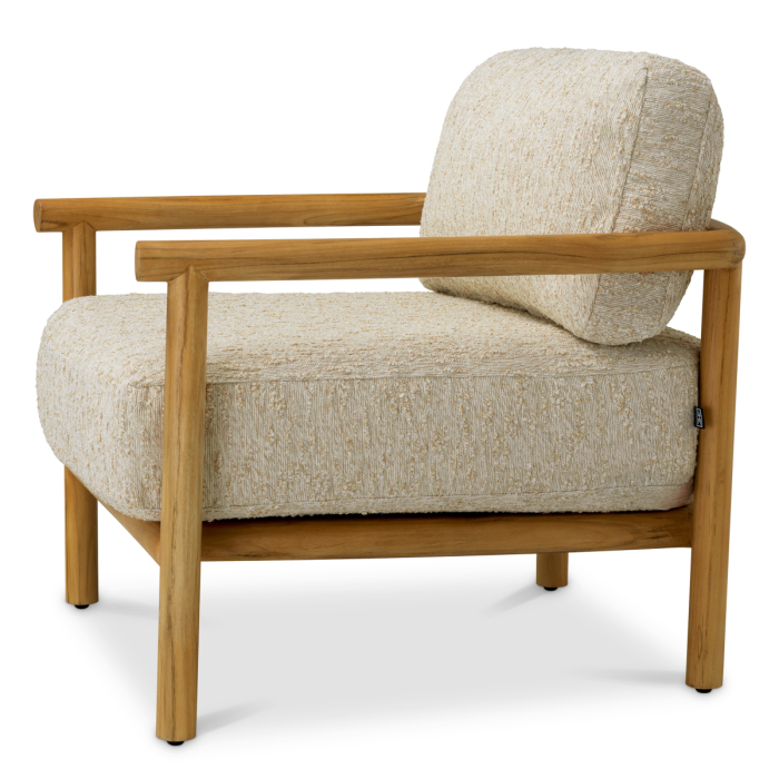 Scaun de exterior Ombria, lemn de tec natural, Arden natural |W. 76 | D. 80 | H. 72 | SD. 52 | SW. 62 | SH. 42 | AH. 55 cm  [4]