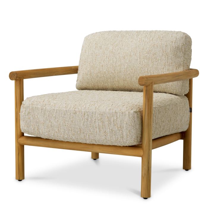 Scaun de exterior Ombria, lemn de tec natural, Arden natural |W. 76 | D. 80 | H. 72 | SD. 52 | SW. 62 | SH. 42 | AH. 55 cm  [1]