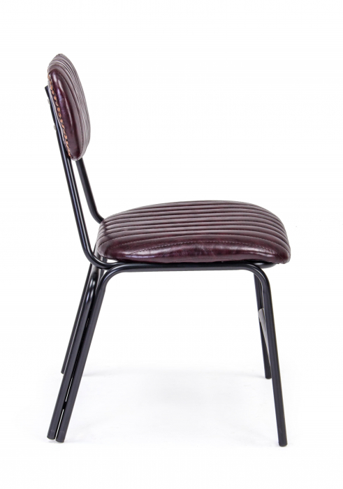 Scaun Debbie, Otel/Piele sintetica, Negru/Visiniu, 44x55x73 cm [4]
