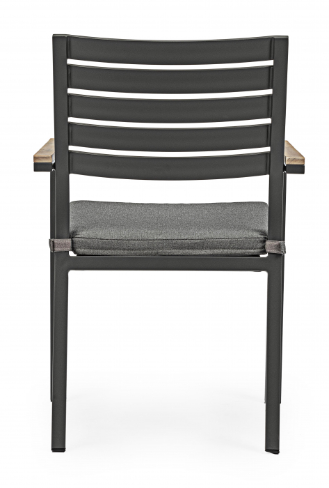 Scaun Delmar YK14, Aluminiu/Poliester, Gri inchis, 60x58x88.5 cm [3]