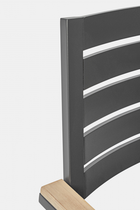Scaun Delmar YK14, Aluminiu/Poliester, Gri inchis, 60x58x88.5 cm [5]