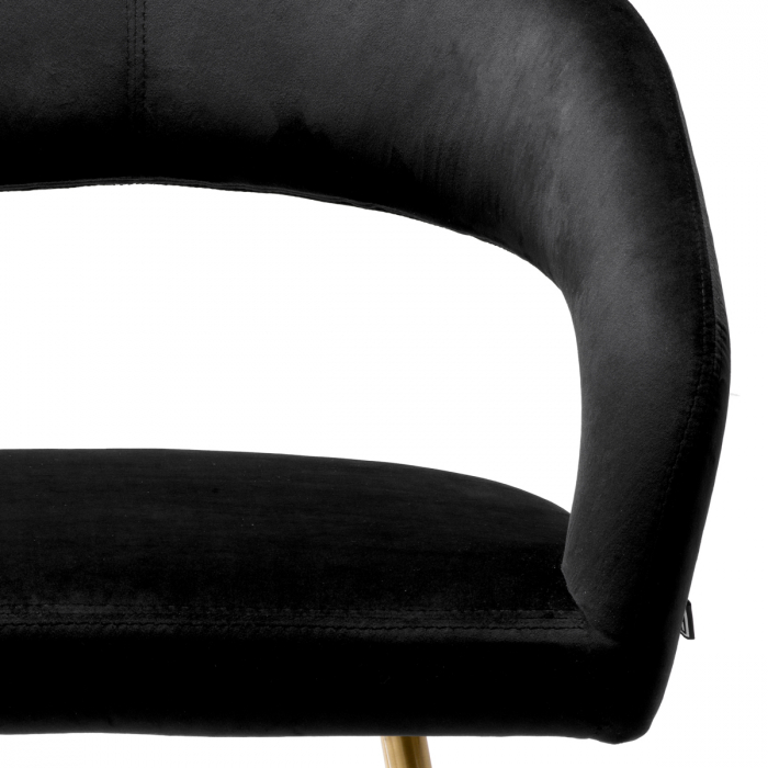 Scaun dining, Bravo Roche catifea neagra [6]