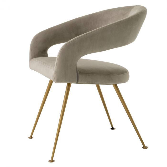 Scaun dining, Bravo Savona greige velvet [5]