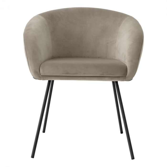 Scaun dining, Campus Savona catifea greige , Dims: W. 62.5 | D. 61 | H. 77.5 | SD. 44.5 | SH. 50 | AH. 67  (CM) [3]