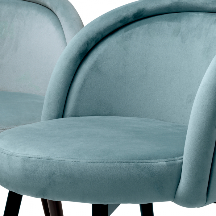 Scaun dining, Chloé Savona albastru catifea, Set de 2 [6]