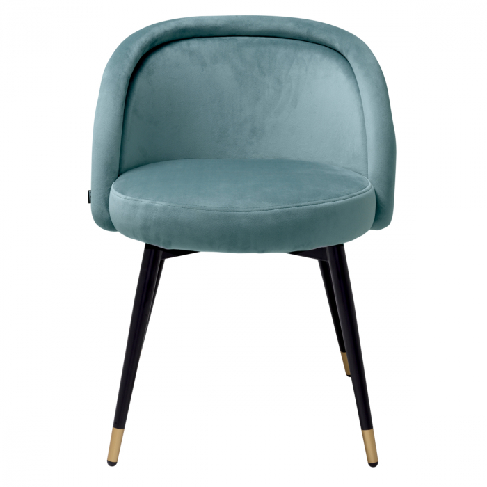 Scaun dining, Chloé Savona albastru catifea, Set de 2 [2]