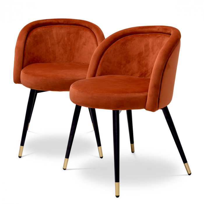 Scaun dining, Chloé Savona portocaliu set de 2 [1]