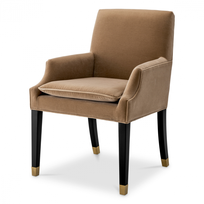 Scaun dining, Clayton Morris, merino camel, Dims: W. 62 | D. 64 | H. 90 | SD. 46 | SW. 48 | SH. 52.5 | AH. 64  (CM) [1]