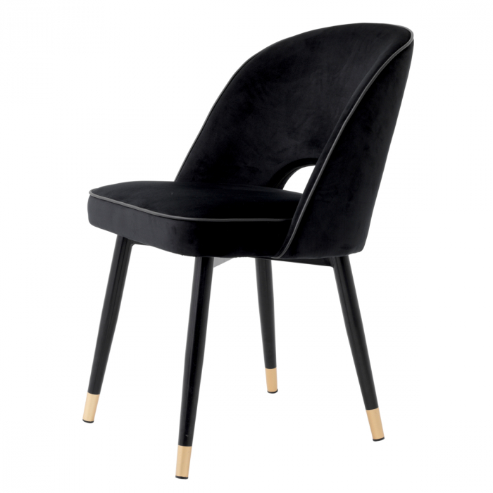 Scaun dining, Cliff Roche din catifea neagra set de 2 [5]