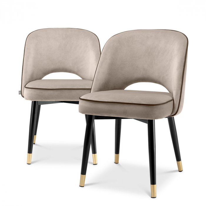 Scaun dining, Cliff Savona catifea greige, set de 2, Dims: W. 53 | D. 56 | H. 84 | SD. 42 | SH. 51.5  (CM) [1]