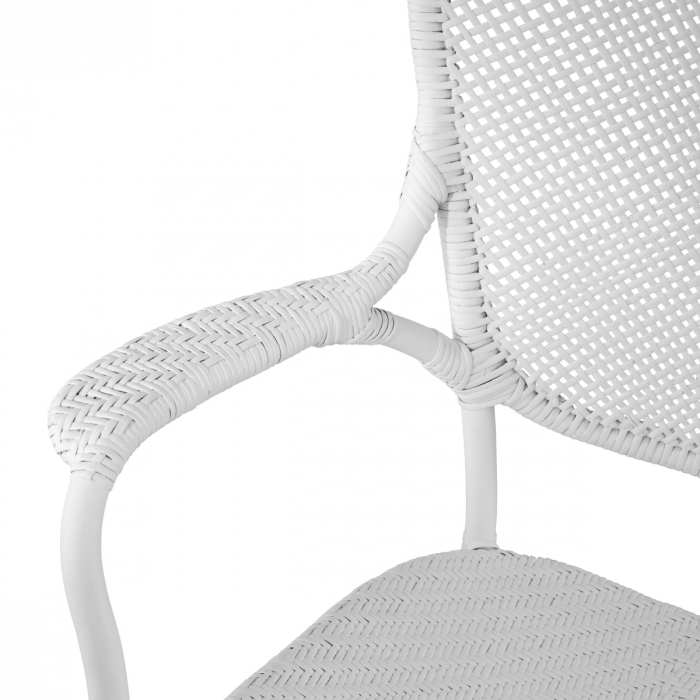 Scaun dining, Colony cu cotiera alb mat [5]