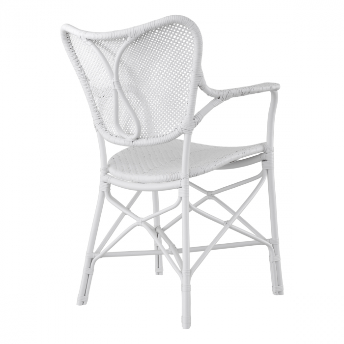 Scaun dining, Colony cu cotiera alb mat [3]