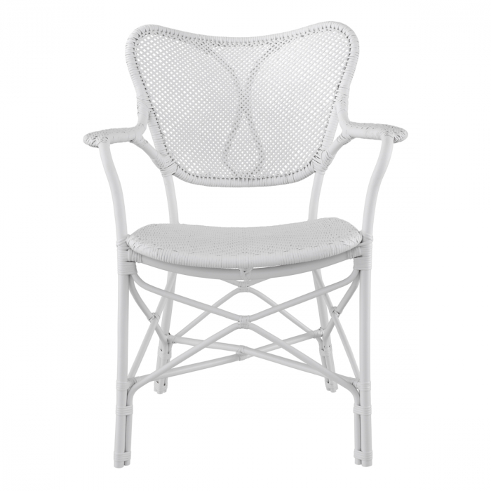 Scaun dining, Colony cu cotiera alb mat [2]