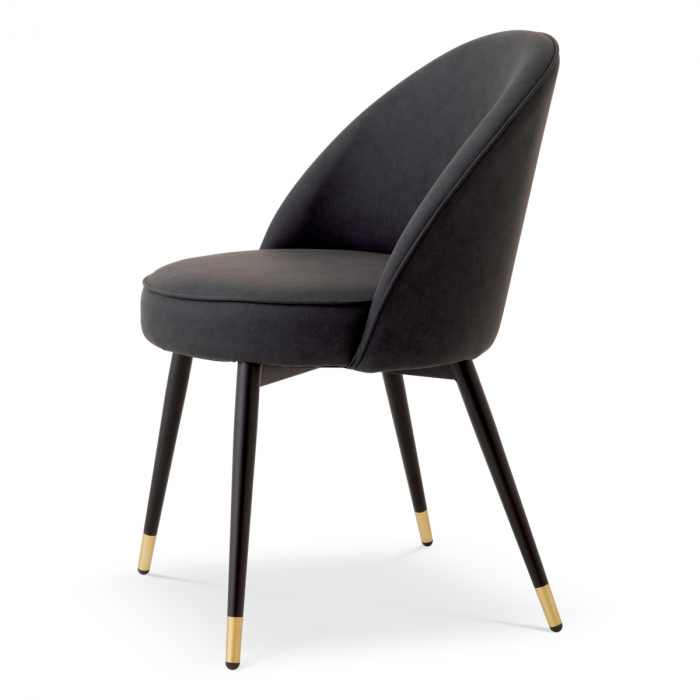 Scaun dining, Cooper din imitație de piele, gri set de 2 [4]
