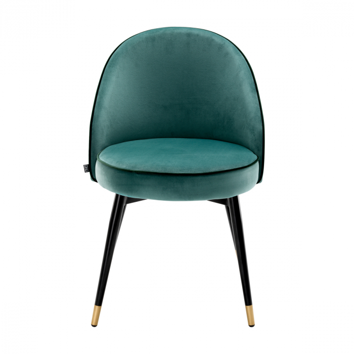 Scaun dining, Cooper Roche din catifea turcoaz set de 2, Dims: W. 55 | D. 64 | H. 83 | SD. 50 | SH. 49  (CM) [4]
