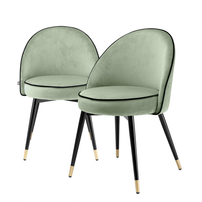 Scaun dining, Cooper Savona catifea verde fistic set de 2 [1]