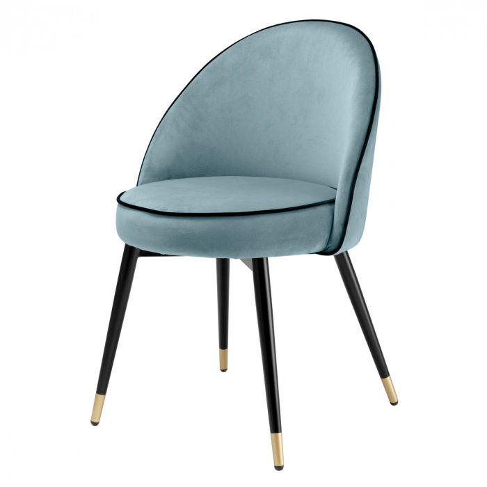 Scaun dining, Cooper Savona, set de 2 catifea albastra [2]
