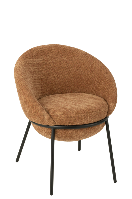 Scaun dining din metal, teracota/negru [1]