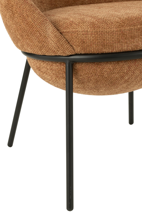 Scaun dining din metal, teracota/negru [5]