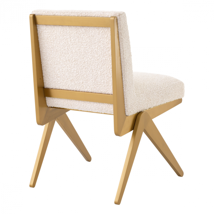 Scaun dining, Fico bouclé crem, Dims: W. 54.5 | D. 62 | H. 80 | SD. 44 | SH. 49  (CM) [5]