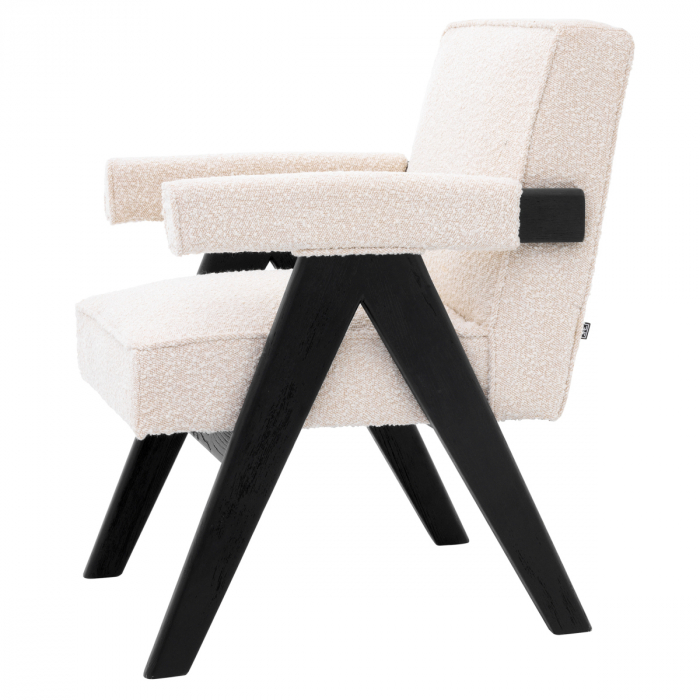 Scaun dining, Greta bouclé crem, Dims: W. 63 | D. 70 | H. 87.5 | SD. 50 | SH. 47 | AH. 67  (CM) [4]