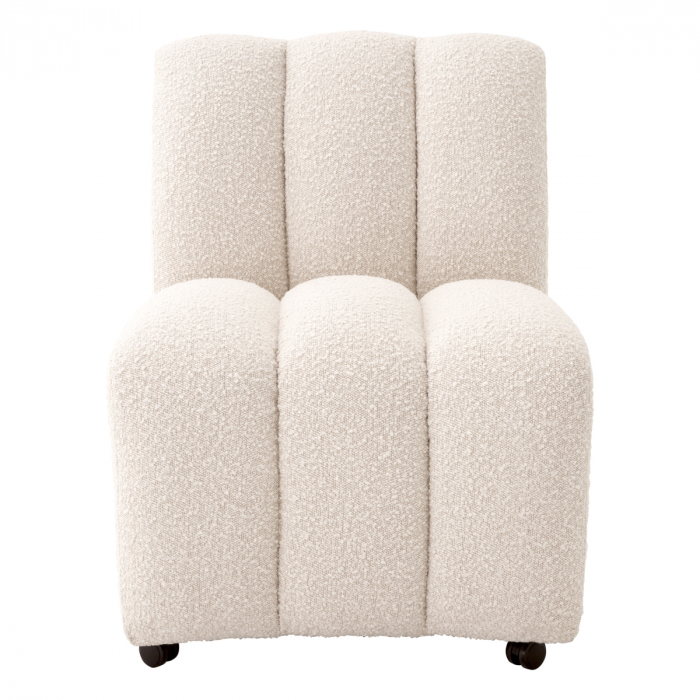 Scaun dining, Kelly bouclé crem, Dims: W. 62 | D. 70 | H. 84 | SD. 51 | SH. 50  (CM) [3]