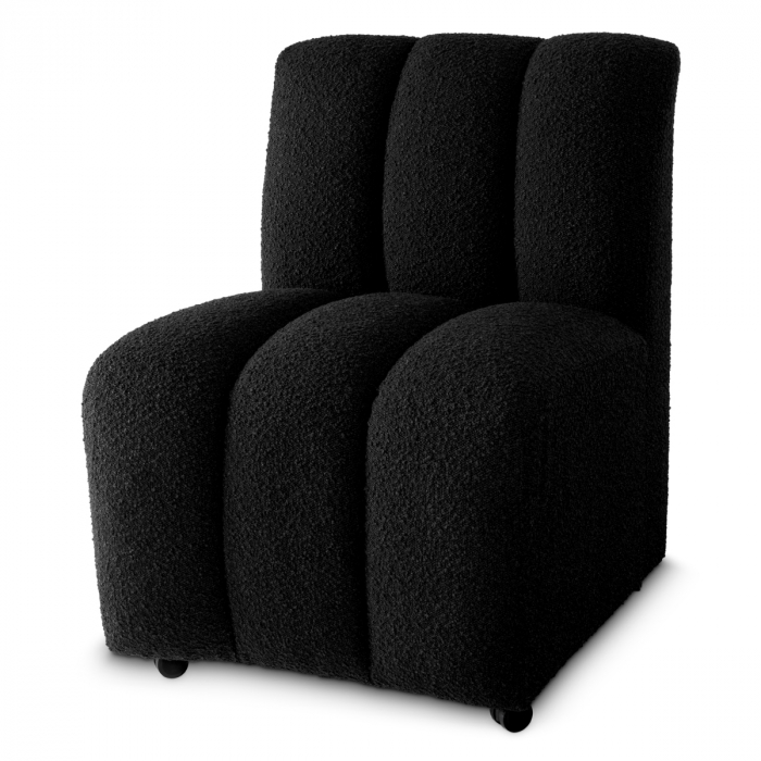 Scaun dining, Kelly bouclé negru [1]