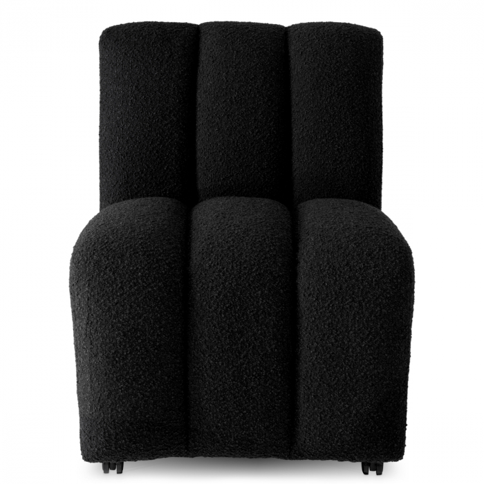 Scaun dining, Kelly bouclé negru [2]