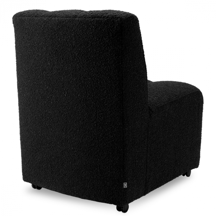 Scaun dining, Kelly bouclé negru [3]