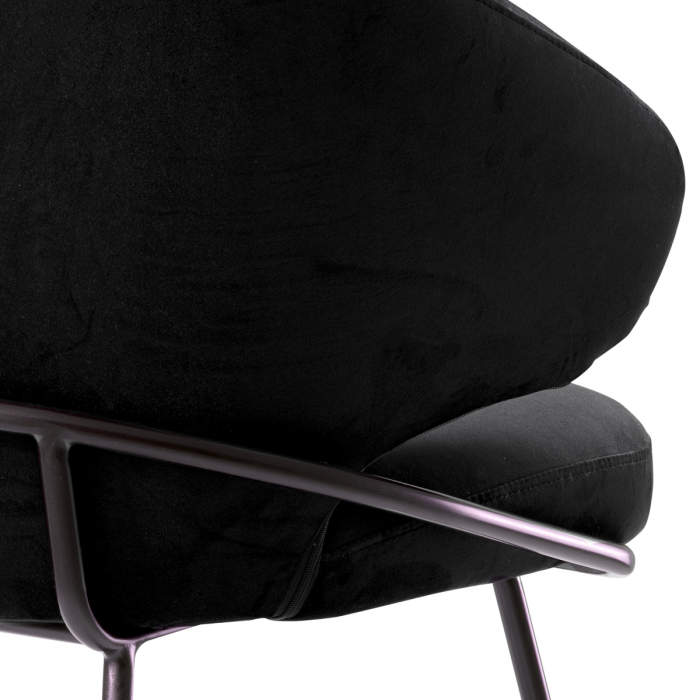 Scaun dining, Kinley Roche catifea neagra [5]