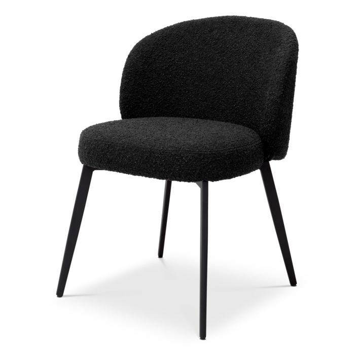Scaun dining, Lloyd bouclé negru, set de 2 [2]