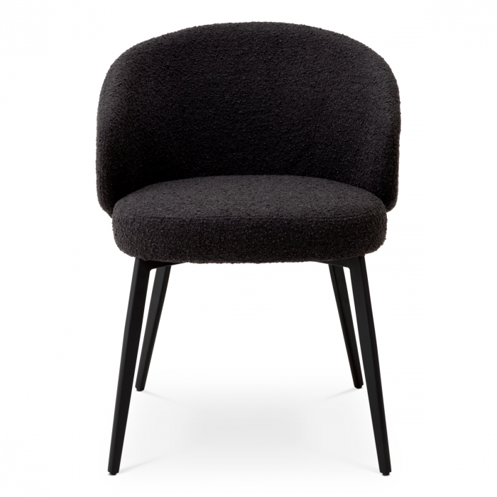 Scaun dining, Lloyd cu cotiera, bouclé negru set de 2 [4]
