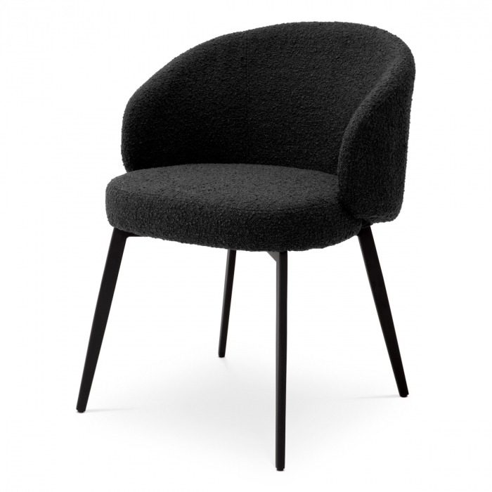 Scaun dining, Lloyd cu cotiera, bouclé negru set de 2 [3]
