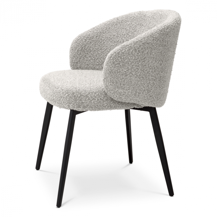 Scaun dining, Lloyd cu cotiera gri bouclé, Set de 2  [4]