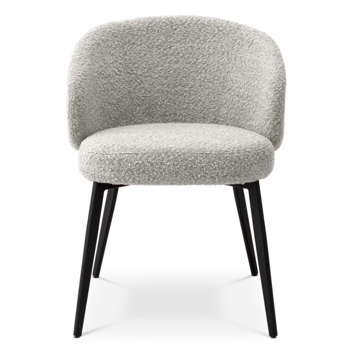 Scaun dining, Lloyd cu cotiera gri bouclé, Set de 2  [3]