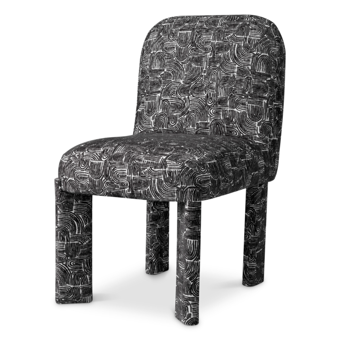 Scaun dining Magnus Solent alb-negru |W. 50 | D. 64 | H. 84.5 | SD. 47.5 | SH. 48 cm [2]