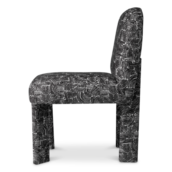 Scaun dining Magnus Solent alb-negru |W. 50 | D. 64 | H. 84.5 | SD. 47.5 | SH. 48 cm [3]