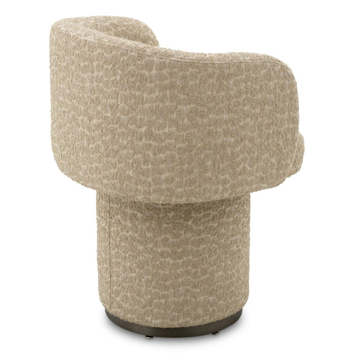 Scaun dining Marly cu finisaj bronz, jacquard, bej [3]