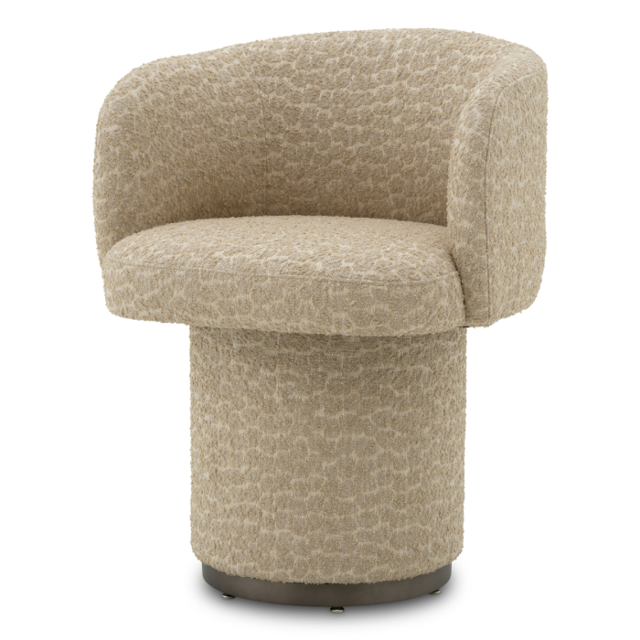 Scaun dining Marly cu finisaj bronz, jacquard, bej [2]