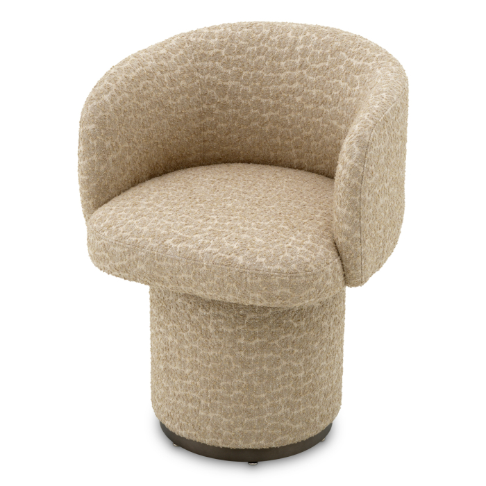 Scaun dining Marly cu finisaj bronz, jacquard, bej [4]