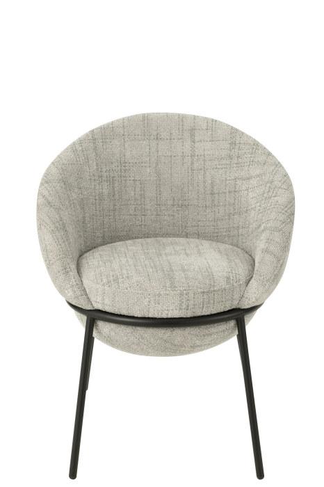 Scaun dining, metal, gri/negru [2]