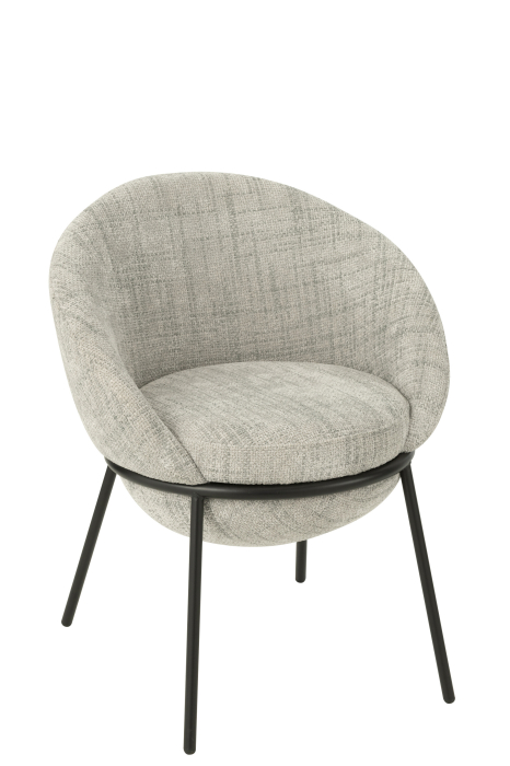 Scaun dining, metal, gri/negru [1]
