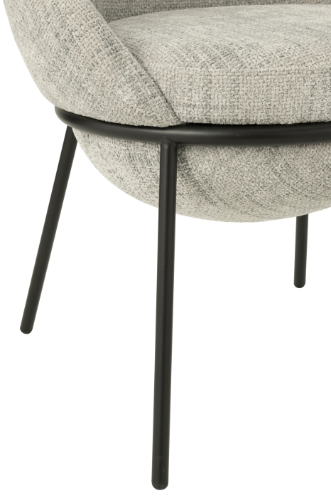 Scaun dining, metal, gri/negru [5]