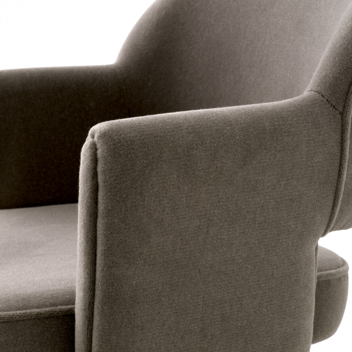 Scaun dining, Park Johnston, mohair maro, Dims: W. 62 | D. 61 | H. 80 | SD. 47 | SH. 46 | AH. 65.5  (CM) [5]